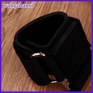 wangzhansi สายรัดข้อมือสำหรับออกกำลังกายสีดำตะขอเหล็กแข็งแรงปรับได้สายรัดยกน้ำหนักสำหรับฝึกออกกำลังกายในยิม