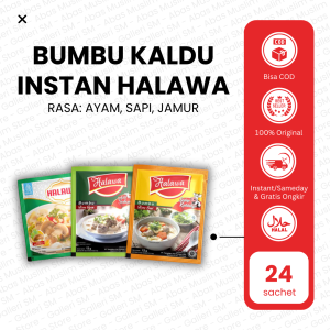 Bumbu Kaldu Instan Halawa 24 Sachet Penyedap Ayam Jamur Sapi Serbaguna Organik Aman Mpasi Original