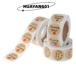 HUAYANG01 [2023 new HOT FASHION] 500pcs Thank You Stickers Seal Labels Round Paper Label sticker for Decoration