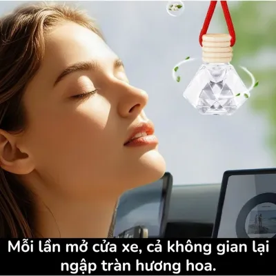 NƯỚC HOA TREO XE Ô TÔ COMBO 4 CHAI | TINH DẦU XE HƠI MINI THƠM LÂU KHỬ MÙI DECOR CAO CẤP