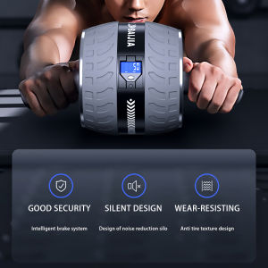 Ab Wheel AB Cruncher Fitness Exercise Equipment for Home Gym with Knee Pad Automatic Rebound Abdominal Muscles Trainer AB Roller Wheel for Core Abs Rollout Exercise Home Gym Workout