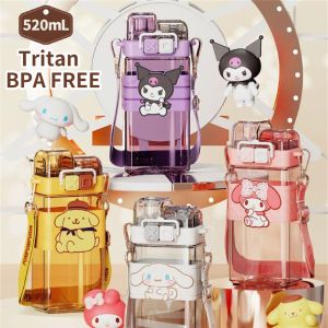 Hourser 600ML/520ML Water Bottle Double Layer with Adjustable Strap Cute Cartoon Drink Bottles series 玉桂狗 库洛米 美乐蒂