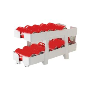 GAOSU Nhựa Hộp lưu trữ đồ uống 2 lớp Tự động cuộn Rõ ràng Hộp lưu trữ bia Thực tế Có thể thu vào Bộ sắp xếp lon đồ uống cho gia đình