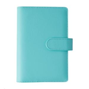 PU Leather Rings Binder Refillable 6-Rings Budget Binder (Inner Paper Not Included) for Office School Travel 12.8x18.8CM