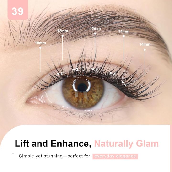 Kelompok Bulu Mata, Sambungan Bulu Mata Berkelompok Kelompok Bulu Mata, Bulu Mata Individu Mata Kucing Asli 120 Kelompok Bulu Mata C Lentik, Jalur Nipis Super Lembut 10-14mm  Plus(39C-Plus)
