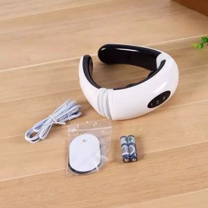 Electric Pulse Back Neck Massager Far Infrared Heating Pain Relief Health Care Relaxation Tool Intelligent Cervical Massager