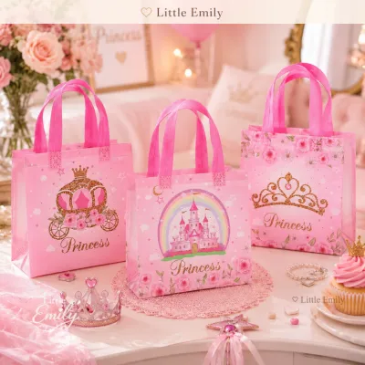 FP3195 (12 pcs) Princess Castle Crown Loot Bag Non-woven Gift Bag Eco Party Giveaway Souvenir