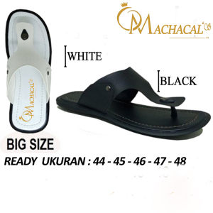 Sandal kulit jepit Ukuran Besar Jumbo BIG SIZE 44-45-46-47-48 / Sendal Jepit Kulit Putih dan Hitam (TERMURAH)