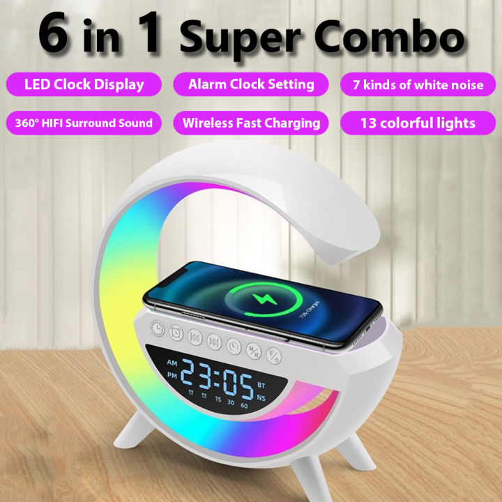 LED RGB Light Wireless Charger Desk Lamp Lamp Smart Speaker 15W Bluetooth  Speaker