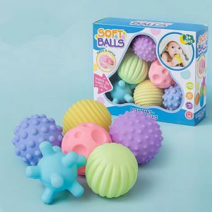 (6Pcs box)Bayi Sensory Mainan Pelatihan Touch Handball Anak-anak Yang Baru Lahir Multifungsi Soft Ball Set