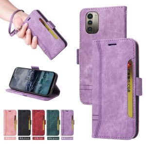 Cho Nokia G21 / G11 vỏ điện thoại từ ví da với đứng nắp gập có khe cắm thẻ bìa vỏ