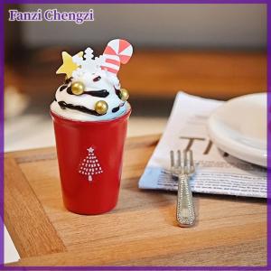 Fanzi Giáng sinh Nhà búp bê thu nhỏ cửa hàng cà phê trang trí trang trí vi ảnh đạo cụ 1 12 Dollhouse giáng sinh Latte cà phê uống cup mô hình
