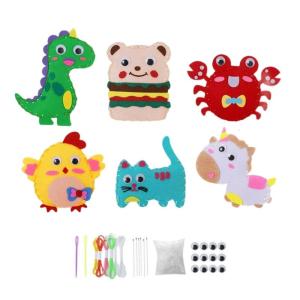 Beginner Friendly Kids Sewing Craft Set With Colorful Nonwoven Fabric For DIY Bag Making And Hand Coordination