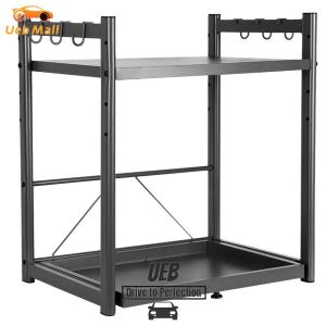 [UEB Mall]Layered Rice Cooker Shelf Space Saving Microwave Oven Storage Rack Household Countertop Organizer Kitchen Accessories