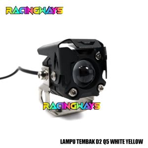 Lampu tembak sorot LED Laser D2 D3 transformer 1 mata mini jauh dekat putih kuning