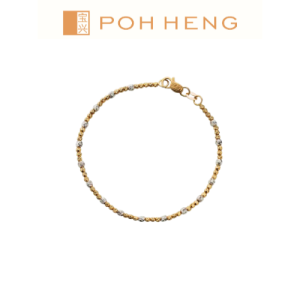 Poh Heng Jewellery 22K Earth Beaded Bracelet in Yellow White Gold [Price By Weight]