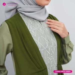 Rauna Chana Dress / Black & Green / Fashion Muslim 2023