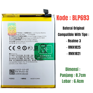 Baterai Realme 3 / RMX1825 / RMX1821 BLP693 Batre Original Batrai