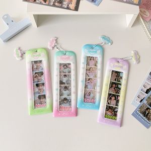 FDGFGG Keychain Pendant Korean Photocard Holder Long Bookmark PVC Card Cover Card Protective Case Ins Star Fans Photocard Holder Picture Photocard Frame Bookmark Card Decor