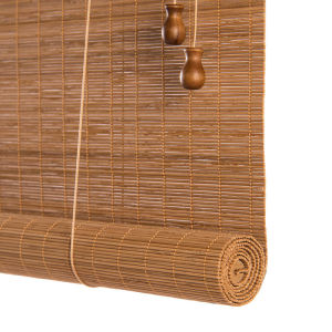 Natural Plant Window Shades Blinds Lined Blackout Bamboo Roller Shades Easy Installation for Home and Garden