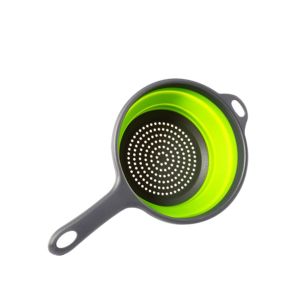 ZYJC SHOP Hoa quả Tiết kiệm không gian với Xử lý Rửa Silicone Có thể gập lại Colander Dish Rổ thoát nước Bộ lọc Drainer