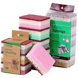 3/5/10Pcs Household Dishwashing Sponge Double-sided Wipe Sponge Kitchen Cleaning Magic Sponge Scouring Cloth