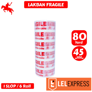Lakban OPP Tape / Lakban Fragile KSATRIA Tape 45mm x 80 Yard (1 Slop)