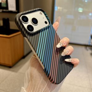 Ultra Thin Carbon Fiber Textured Plastic Case for iPhone 17E 17 Air 16 15 14 13 12 Pro Max Plus 11 16E Frameless Cooling Cover