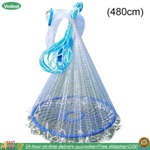 【24 hours Flash Delivery】โยนสุทธิ w/sinker หนัก 3.9/5.9/7.8 ฟุตรัศมีการหล่อตาข่ายสำหรับดักกุ้งน้ำจืดน้ำเค็ม