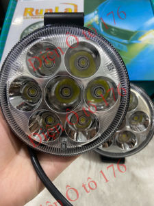 COMBO 2 đôi đèn led tăng sáng Runlai. Đèn led trợ sáng 7 bóng tròn. Điện 12v và 24v