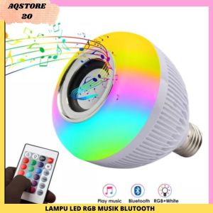 LAMPU BOHLAM LED RGB MUSIK SPEAKER WIRELESS BLUETOOTH TERANG WARNA KEREN LAMPU TIDUR TIKTOK KEKINIAN NIRKABEL BOHLAM RGB MUSIK REMOTE CONTROL SMART LAMP LIGHT PESTA DEKORASI FESTIVAL