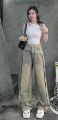 Quần Jeans Nữ Dáng Suông ,Quần Bò Nữ Ống Rộng Đi Viền Kiểu Nổi 2 Bên Phối Túi Kiểu 2 Màu Siêu Hot. 