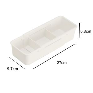 DXL Japanese-style Drawer Storage Box Adjustable Tableware Partition Storage Box Multifunctional Office Stationery Classification Organization Box
