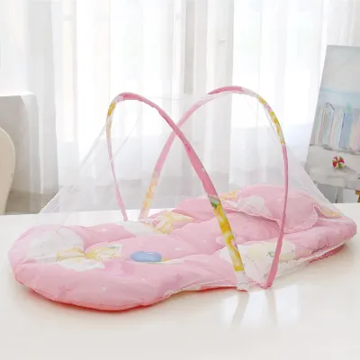 Foldable Baby Bed Mosquito Net Portable Baby Crib Netting Polyester with Pillow and Cotton Padding - Easy Installation Netting