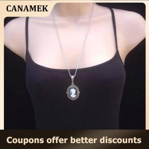 【 CANAMEK 】 Beauty Cameo Necklace Gothic Jewelry Vintage Victorian Carved Beauty Charm Choker For Women Girls