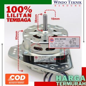 DINAMO SPIN SHARP 70WATT | DINAMO PENGERING MESIN CUCI SHARP 2TABUNG | DINAMO SPIN PENGERING MESINCUCI 2 TABUNG SHARP 70WAT | MOTOR SPINER / SPINNER SHARP 2 TABUNG KAKI 3