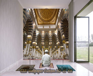 Wallpaper 3D custom Islami mushola mimbar mihrab Masjid