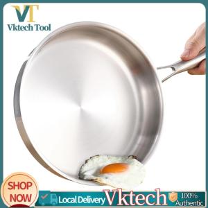 [Vktech] Household Uncoated Cookware With Lid Universal Steak Cooking Pot Non-Stick Even-Heating Flat Bottomed Skillet for Omelette Pancake Steak