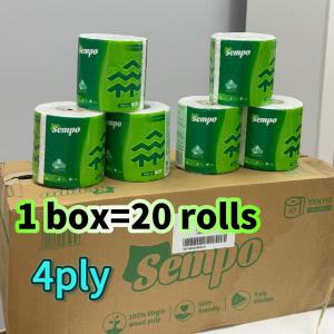 森宝卷纸有芯卷筒纸卫生纸家用厕纸加厚家庭实惠装纸巾 TISSUE PAPER ROLL Sempo Toilet paper Roll 4PLY(1box=20Rolls)