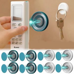 3 sets Wall Mount Magnetic Hooks Self-adhesive Magnet Holder Remote Control Holder Fridge Sticker Remote Hooks Multifunctional Wall Mounted Hooks
