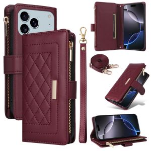 Cho iPhone 17 16 15 14 13 11 12 Pro Max iPhone 17 16 15 14 7 8 Cộng Với SE 2022 vỏ điện thoại Dây Kéo Từ Thơm Gió Ví da khe cắm thẻ Cặp Vợ Chồng Lật Bìa