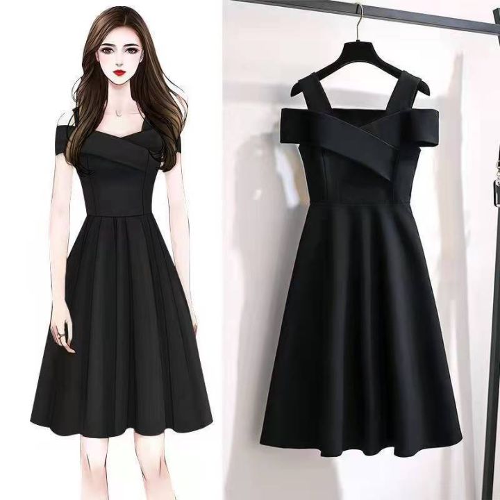 Elegant Aline Dress for Women Korean Style Slim Evening Dress