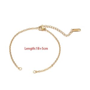 OURTOUR 5 cái Vòng tay bằng thép không gỉ Chuỗi mở rộng Loại chuỗi O Dây chuyền vòng tay trơn Có thể điều chỉnh Dây Kết Nối Dây chuyền vòng tay có thể điều chỉnh Để làm đồ trang sức tự làm