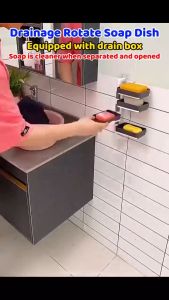 Wall Mounted Rotating Soap Holder 2/3 /4 Layers Bathroom Organizer With Drain Hole Space Saving Storage Rack Fast Drying Anti Mold