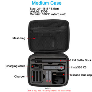 20230616 For Insta360 X3 Storage Case Waterproof Carrying Selfie stick Handbag EVA Bag For Insta360 One X3 Panoramic Camera Accessory Box with OLD/NEW Waterproof case