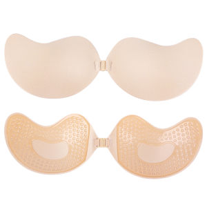 Women Silicon Nipple Bra / Strapless Invisible Lift Push Up Bra / Breathable Adhesive Reusable Breast Pad Bra