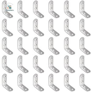 L Shaped Furniture Joint Bracket with Screw Cabinet Connector Brackets Stainless Steel Cabinet Support Frame for Particle Boards Tables Beds Chairs
