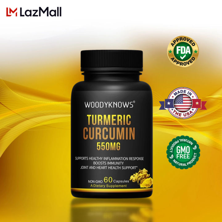 Curcumin organic turmeric capsules, antiinflammatory, lowering blood