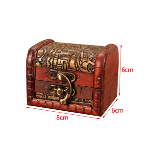 【จัดส่งภายใน 2-3 วัน】 1PC Antique MINI wood Treasure chest กล่องเก็บเครื่องประดับ ORGANIZER BOX กล่องของขวัญ