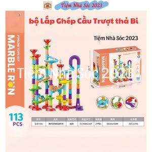 Đồ Chơi Lắp Ráp Cầu Trượt Thả Bi Marble Run 113 Chi Tiết Kiểu Dáng Đường Ống Tròn Bắn Bi Đòn Bẩy Nhiều Màu SắcNhựa ABS an Toàn-Tiệm Nhà Sóc 2023